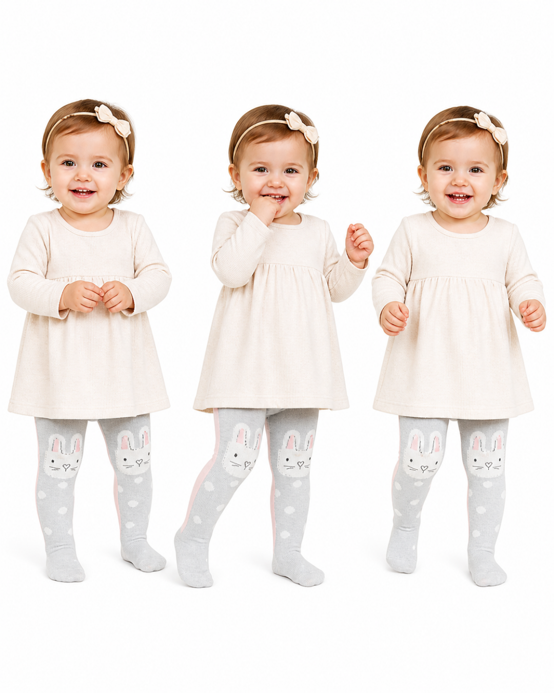 Step Kız Bebek Puantiyeli Kışlık Külotlu Çorap