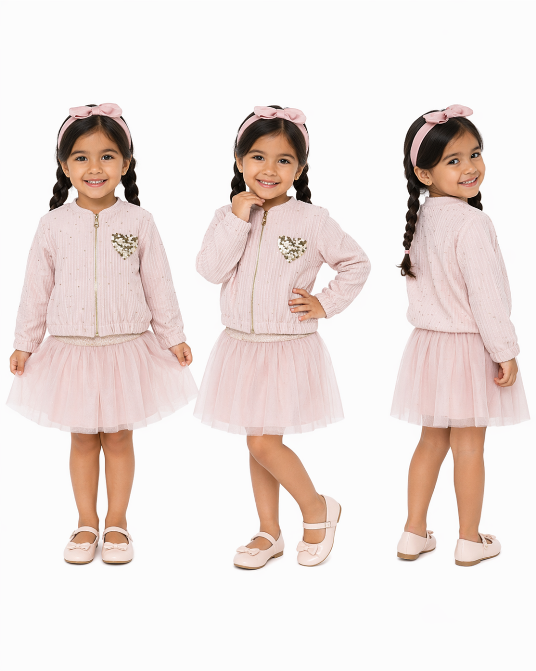 Missrose Kız Bebek Üçlü Etekli Takım