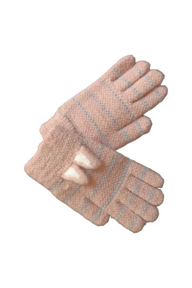 Kitti Çizgi Desenli Kız Çocuk Eldiven