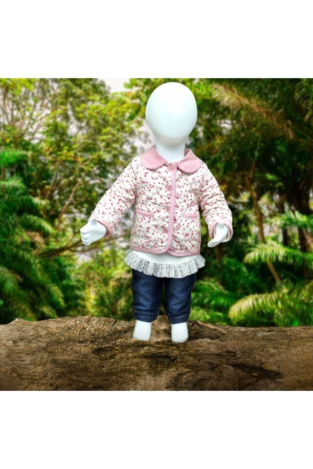 Bebessi Kız Bebek Ceketli Üçlü Takım