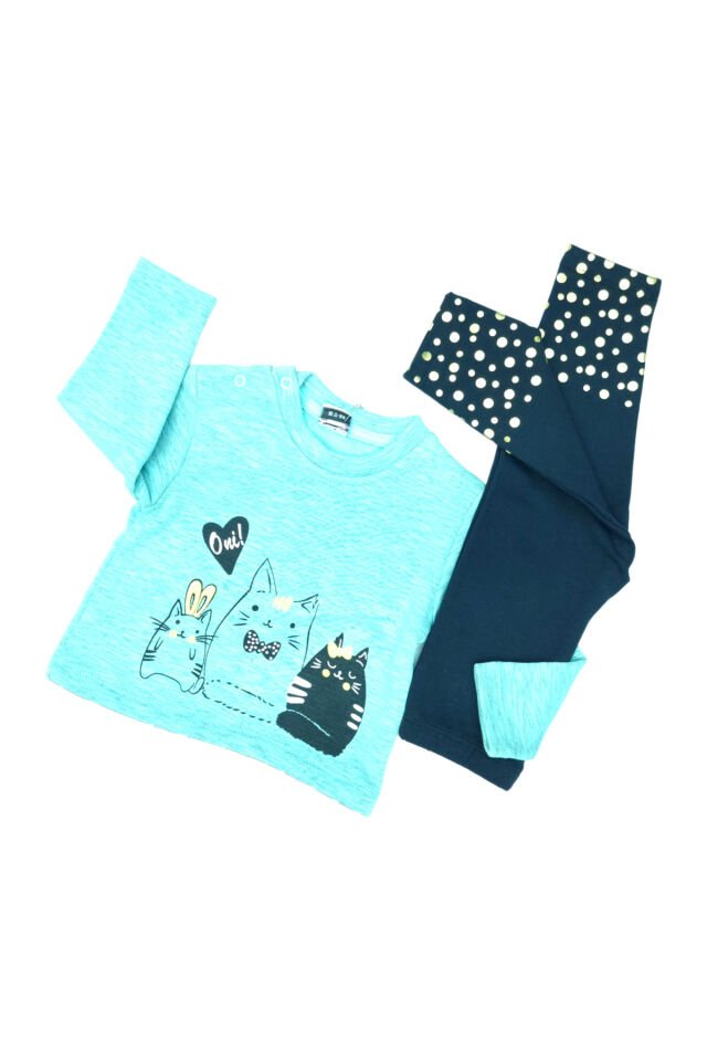 Pelops Kız Bebek Spor Taytlı Takım Su Yeşili - 12-18 Ay