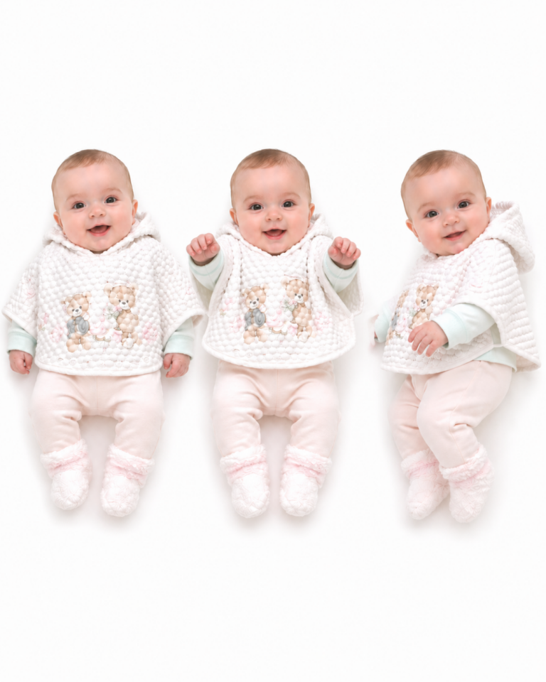 Babyrose Kız Bebek Pelerinli Üçlü Takım