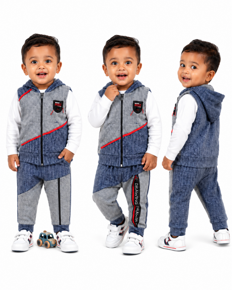 Babyboy Erkek Bebek Yelekli Üçlü Takım
