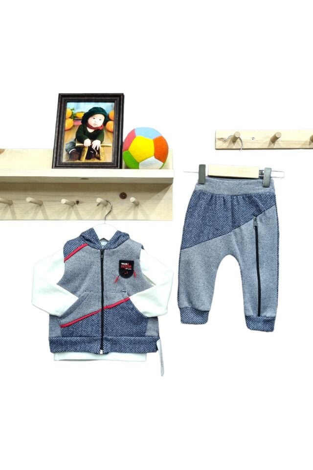Babyboy Erkek Bebek Yelekli Takım