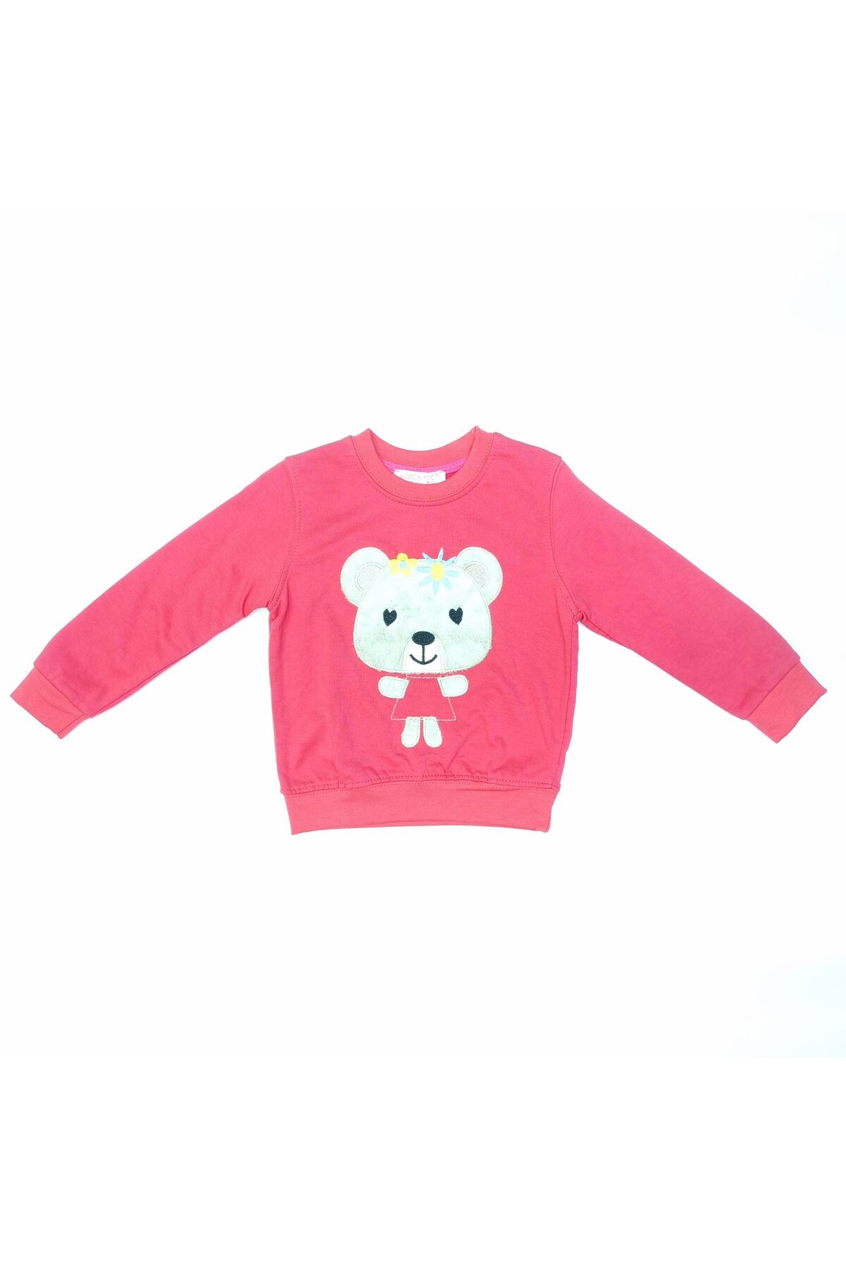 Watchme Kız Bebek Ayıcık Nakışlı Sweat