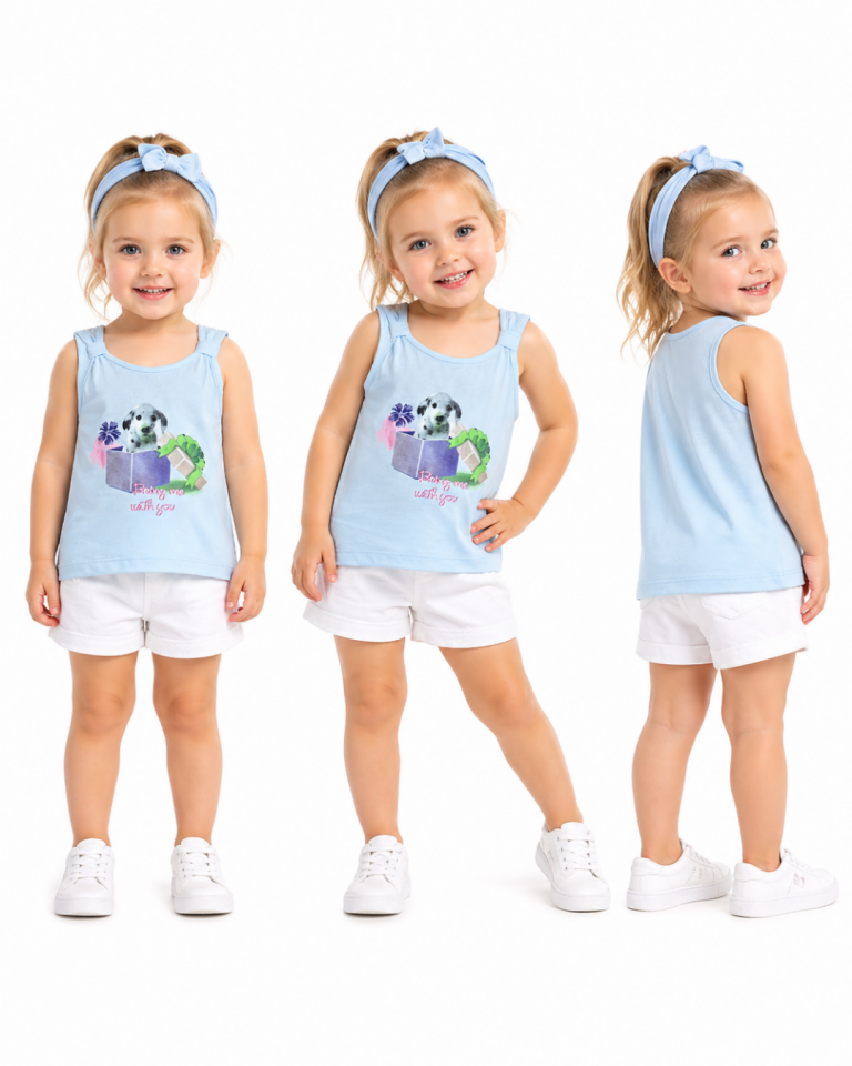 Çikoby Kız Bebek Askılı Yazlık T-Shirt