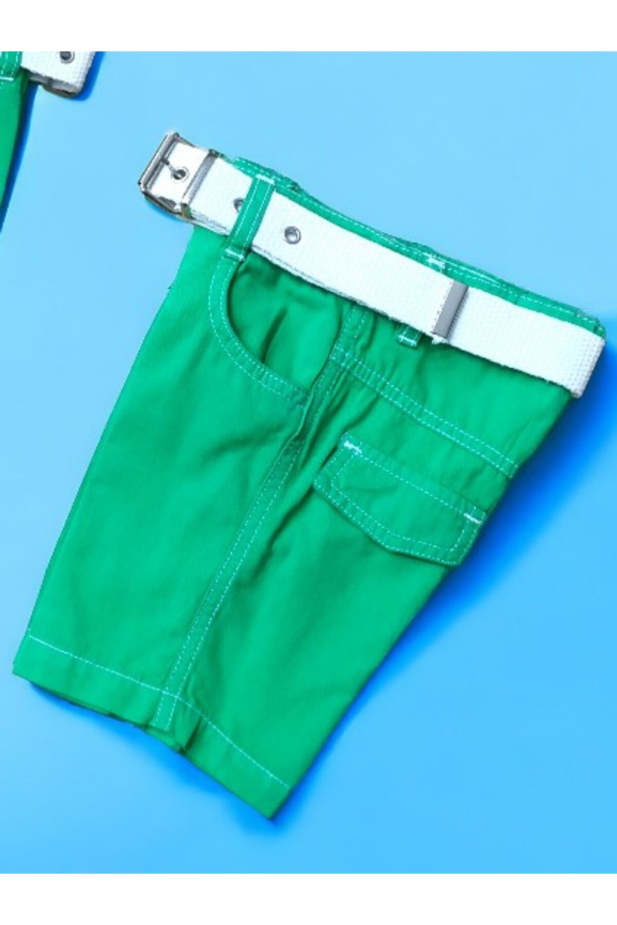 Kts Erkek Bebek Kemerli Yazlık Keten Şort