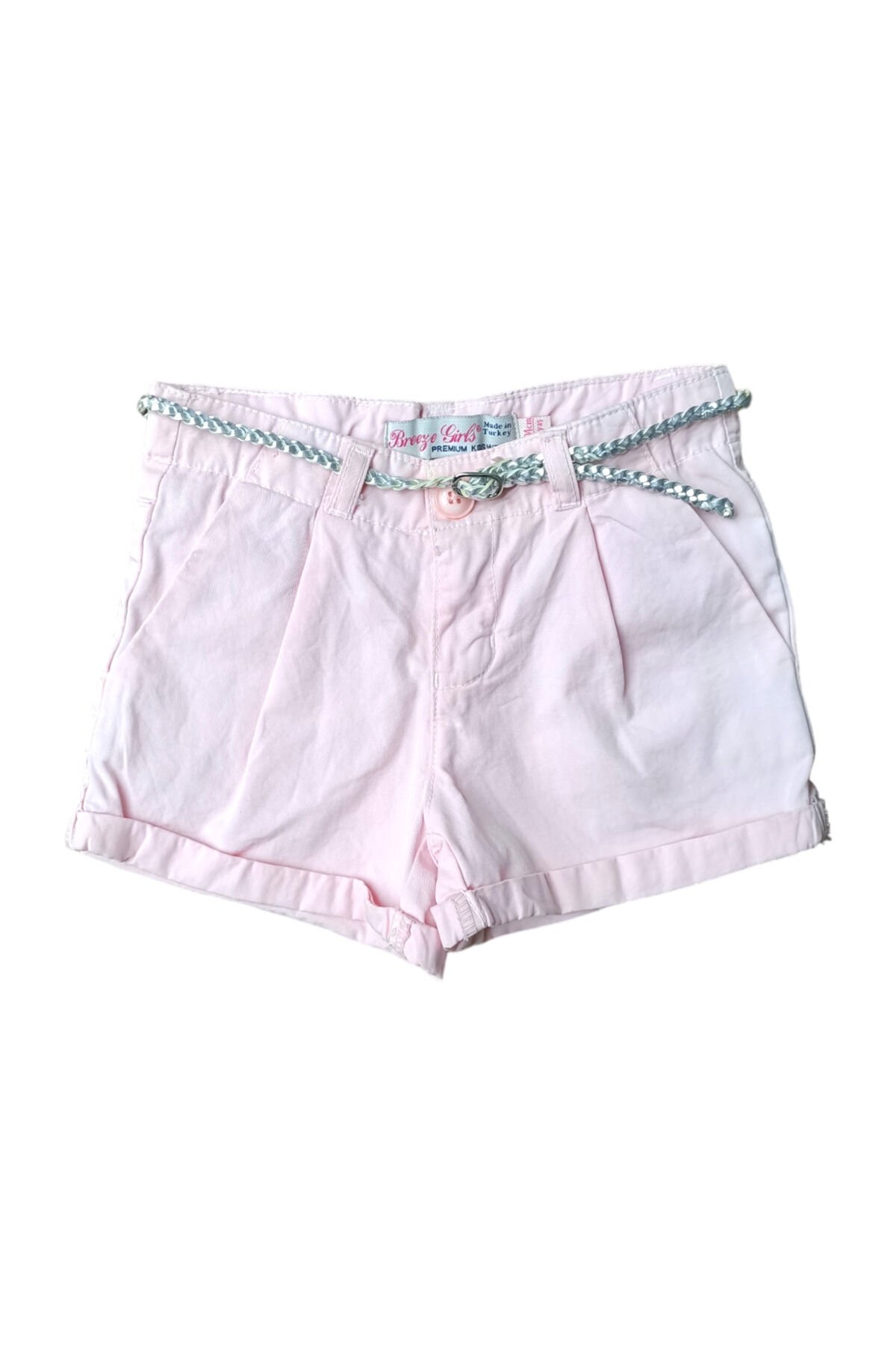 Breeze Kız Çocuk Yazlık Keten Şort Pembe - 4 Yaş