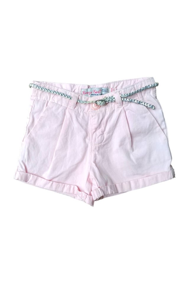 Breeze Kız Çocuk Yazlık Keten Şort Pembe - 4 Yaş