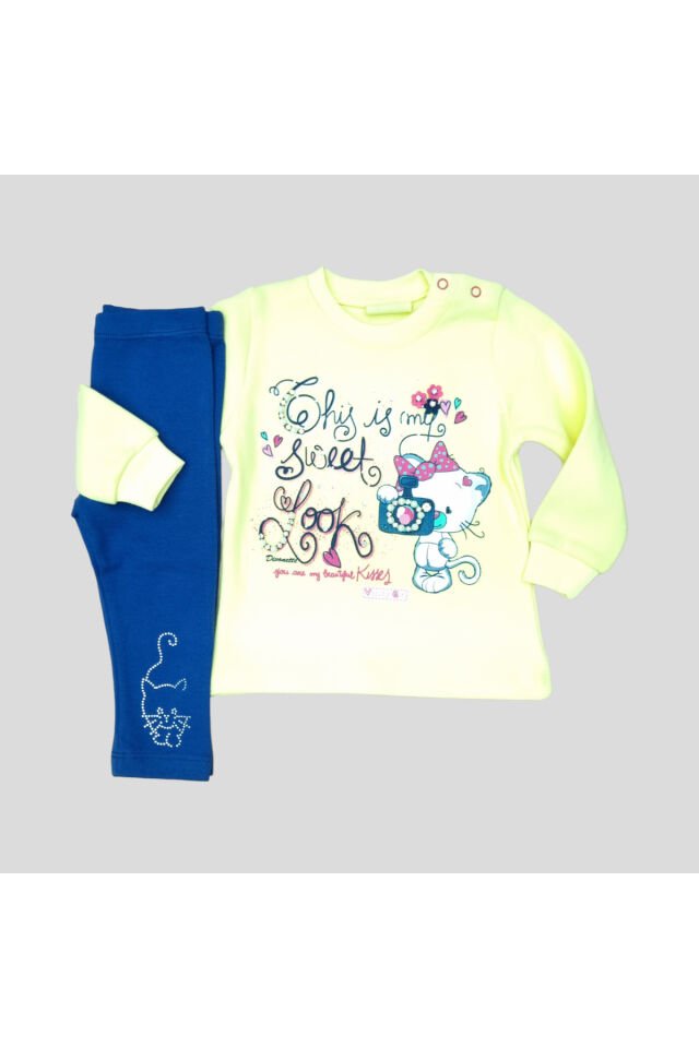 Divonette Kız Bebek Spor Eşofman Takım Sarı - 1 Yaş