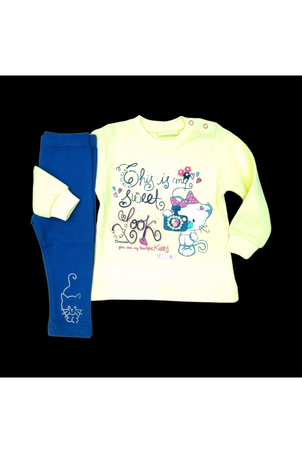 Divonette Kız Bebek Spor Eşofman Takım Sarı - 1 Yaş