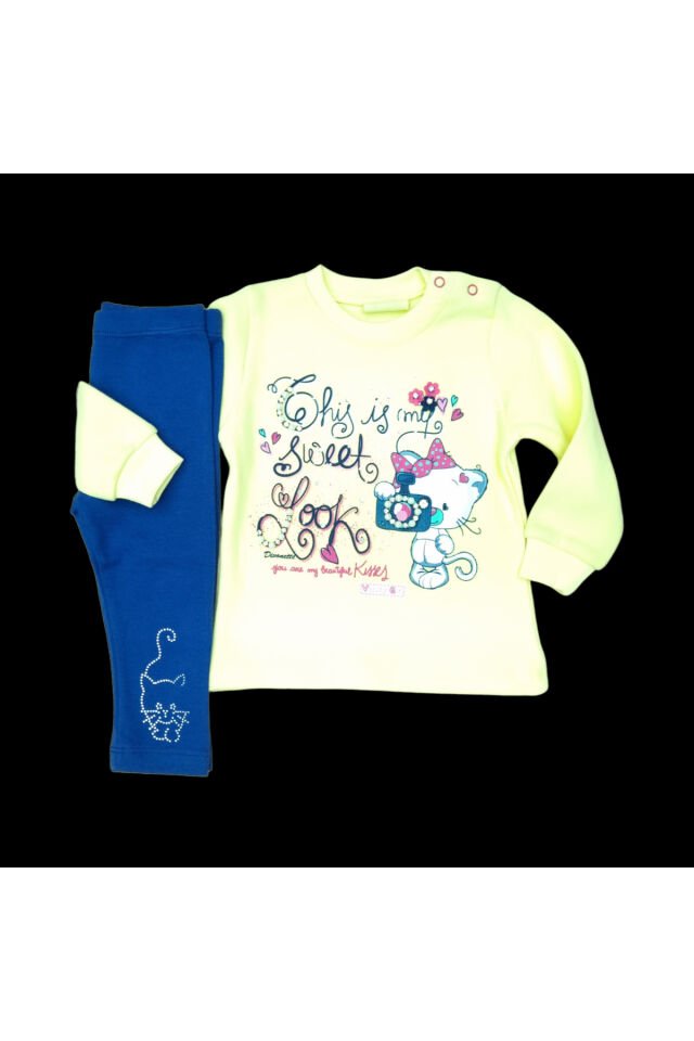 Divonette Kız Bebek Spor Eşofman Takım Sarı - 1 Yaş