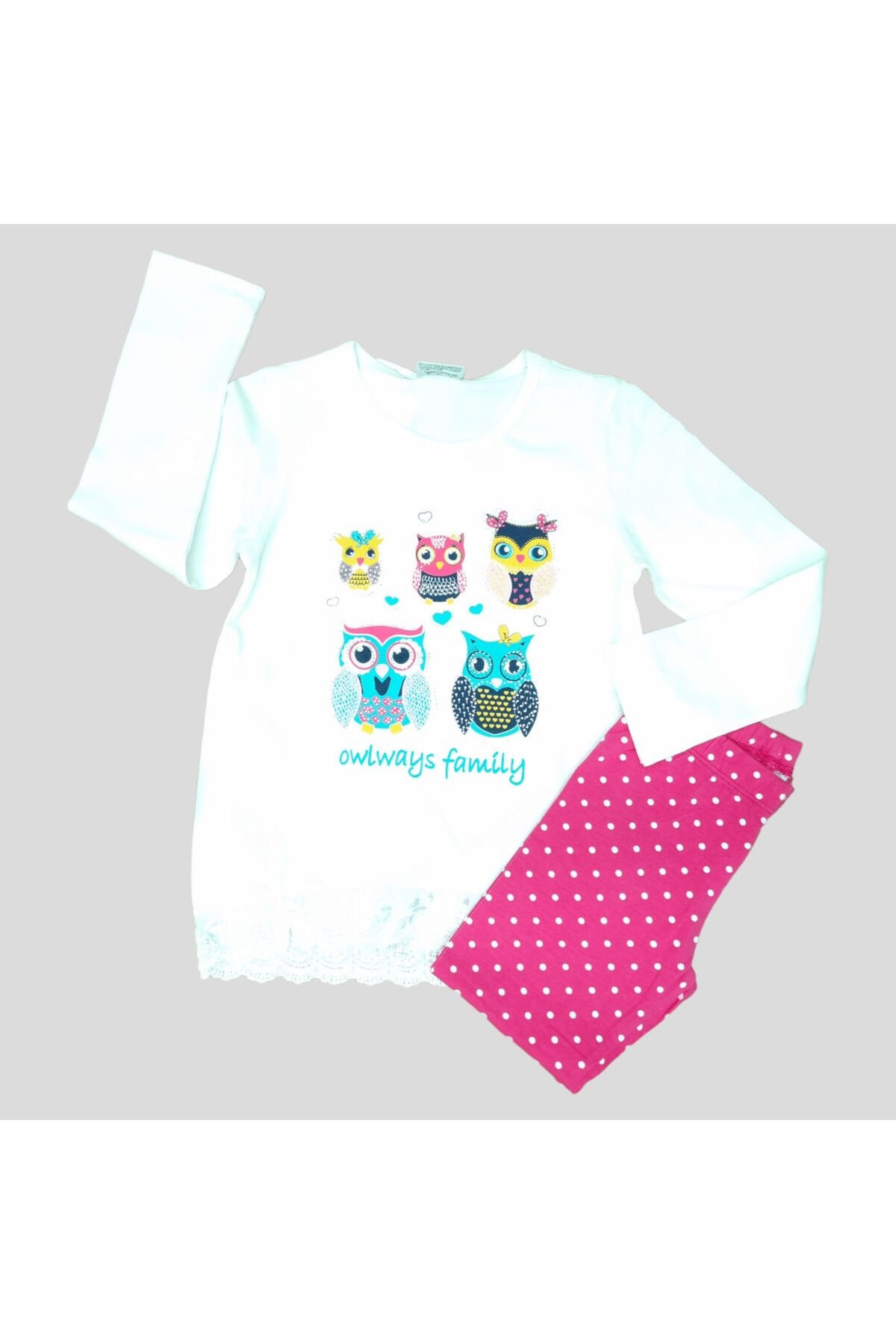 Breeze Kız Bebek Spor Taytlı Takım Beyaz - 3-4 Yaş