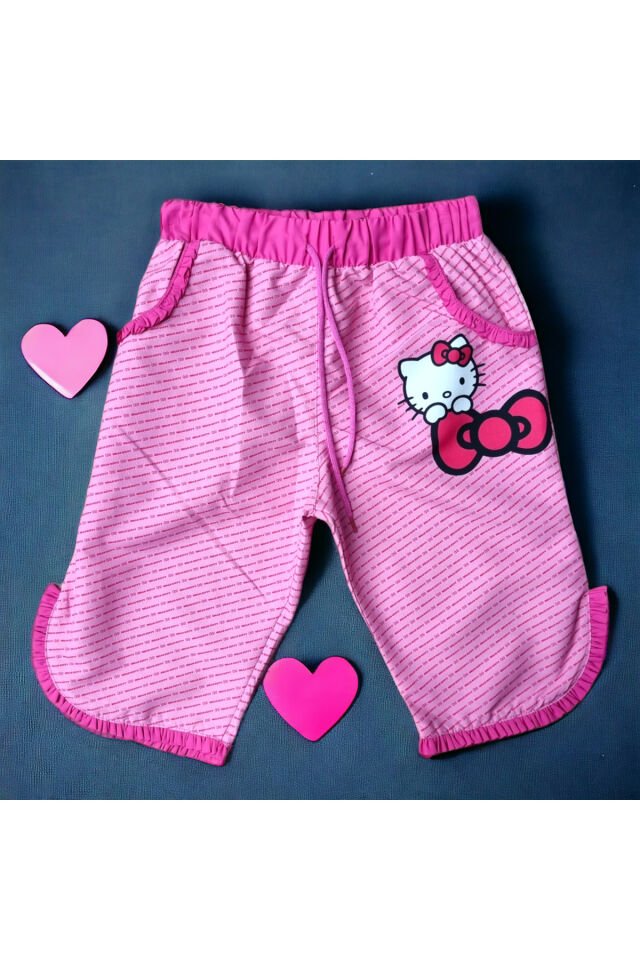 Kiti Kız Çocuk Yazlık Kapri Şort Pembe - 4-5 Yaş