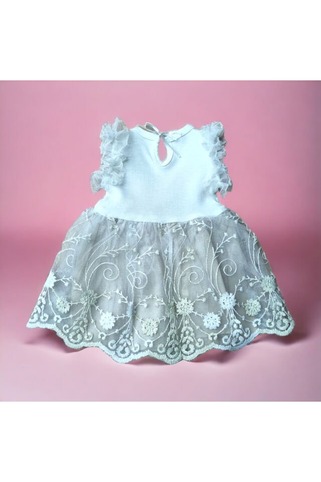Flexi Kız Bebek Yazlık Elbise Bej - 6 Ay