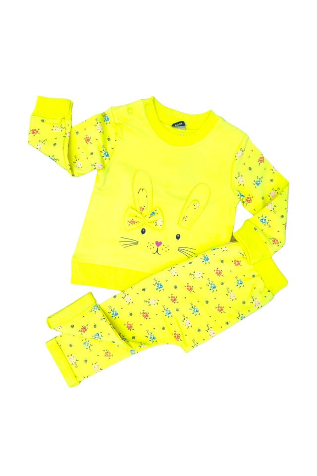 Pelops Kız Bebek Spor Eşofman Takım Sarı - 12-18 Ay