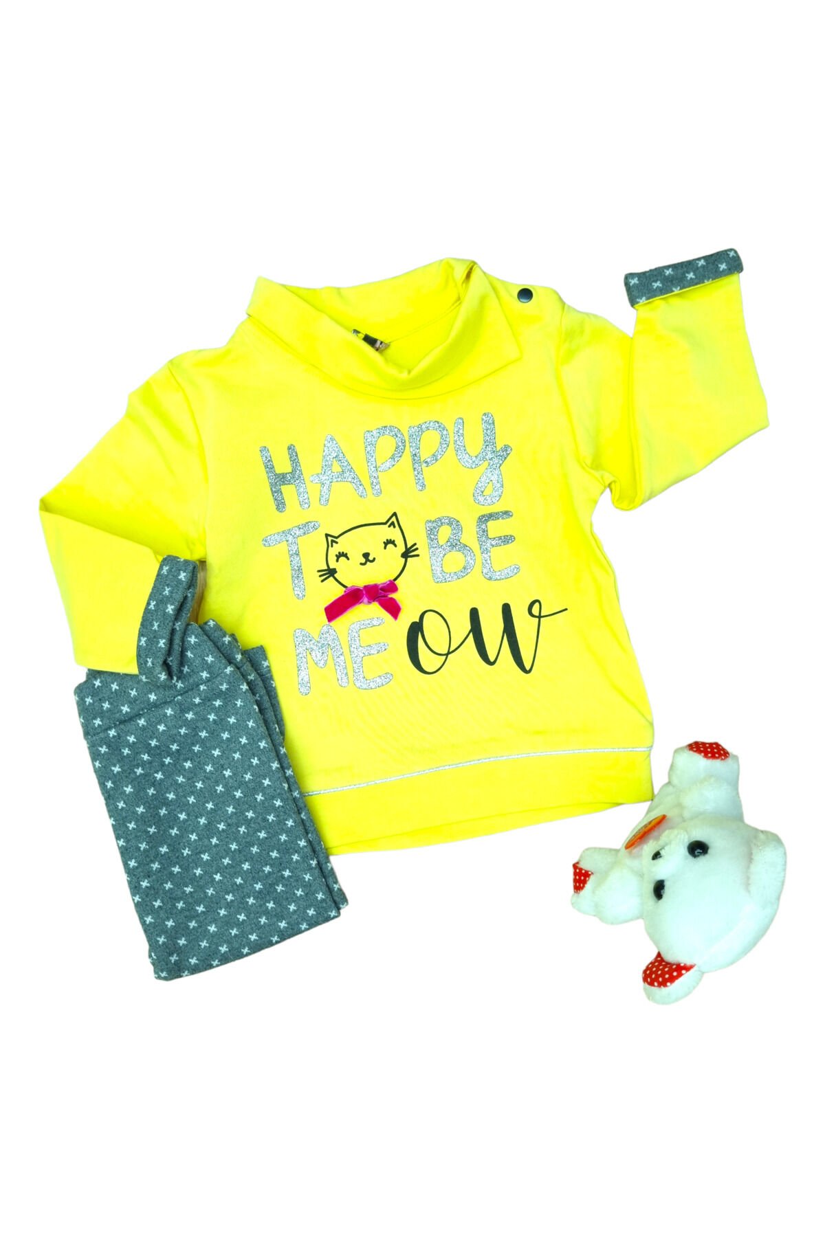 Pelops Kız Bebek Spor Taytlı Takım Sarı - 12-18 Ay