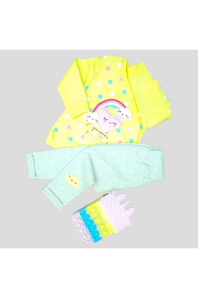 Pelops Kız Bebek Spor Eşofman Takım Sarı - 12-18 Ay