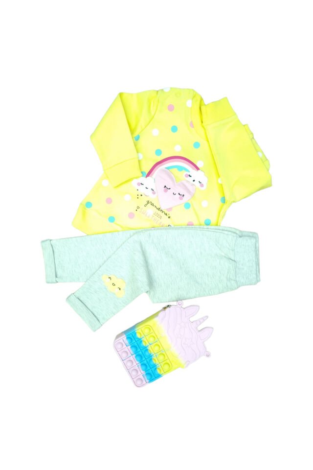 Pelops Kız Bebek Spor Eşofman Takım Sarı - 12-18 Ay