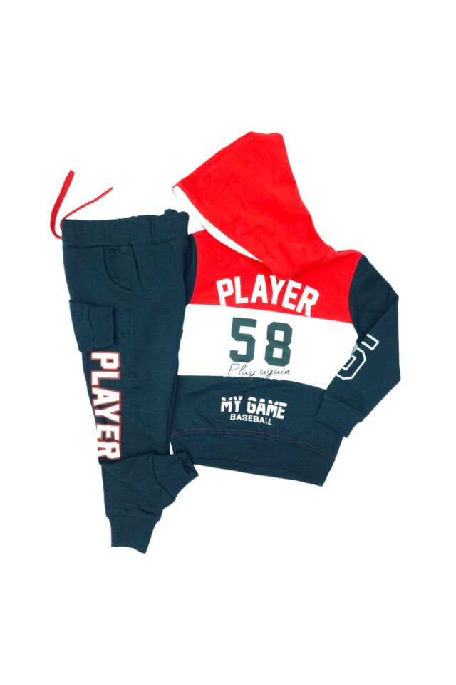 Pelops Erkek Bebek Spor Eşofman Takım Kırmızı - 3 Yaş