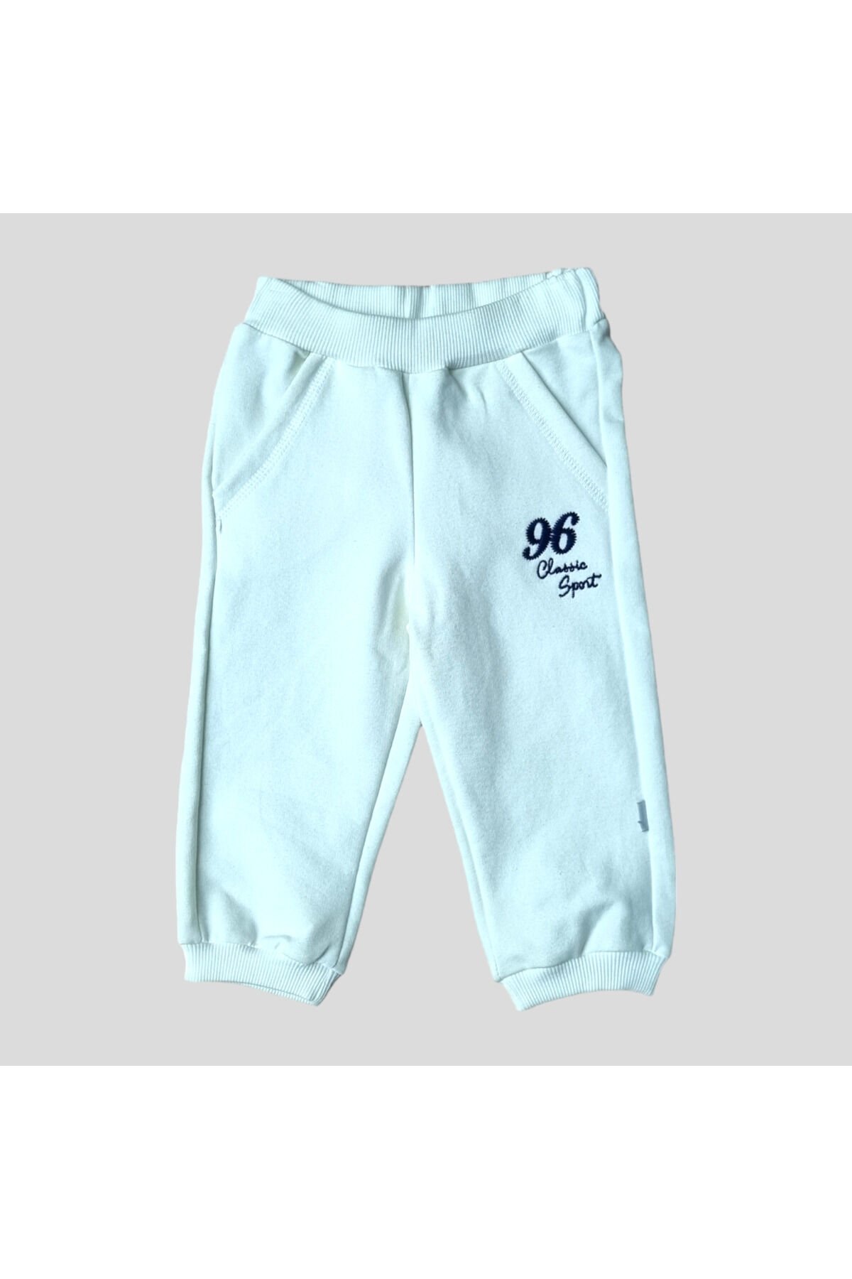 Pelops Unisex Bebek Eşofman Altı Beyaz - 1 Yaş