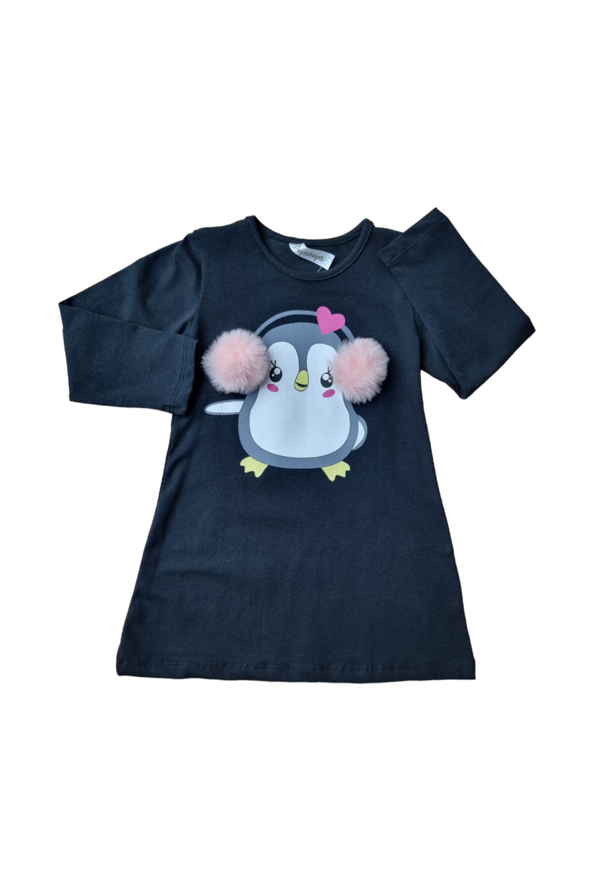 Popshops Kız Bebek Kışlık Elbise Siyah - 1-2 Yaş