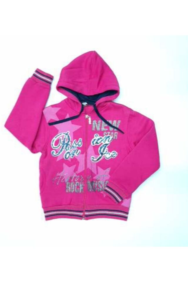 Pelops Kız Çocuk Kapuşonlu Sweatshirt Fuşya - 7 Yaş
