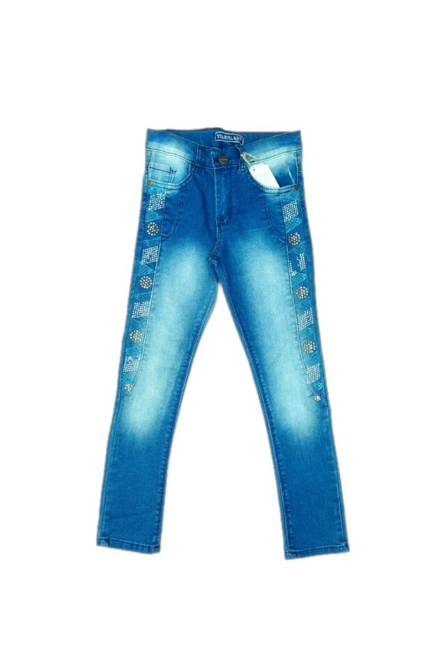 Yıldızlar Kız Çocuk Taşlı Kot Pantolon Mavi - 11 Yaş