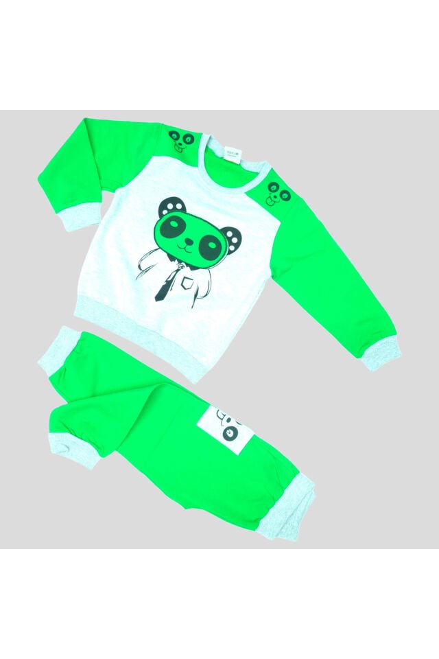Nino Lindo Erkek Bebek Spor Eşofman Takım Yeşil - 4 Yaş