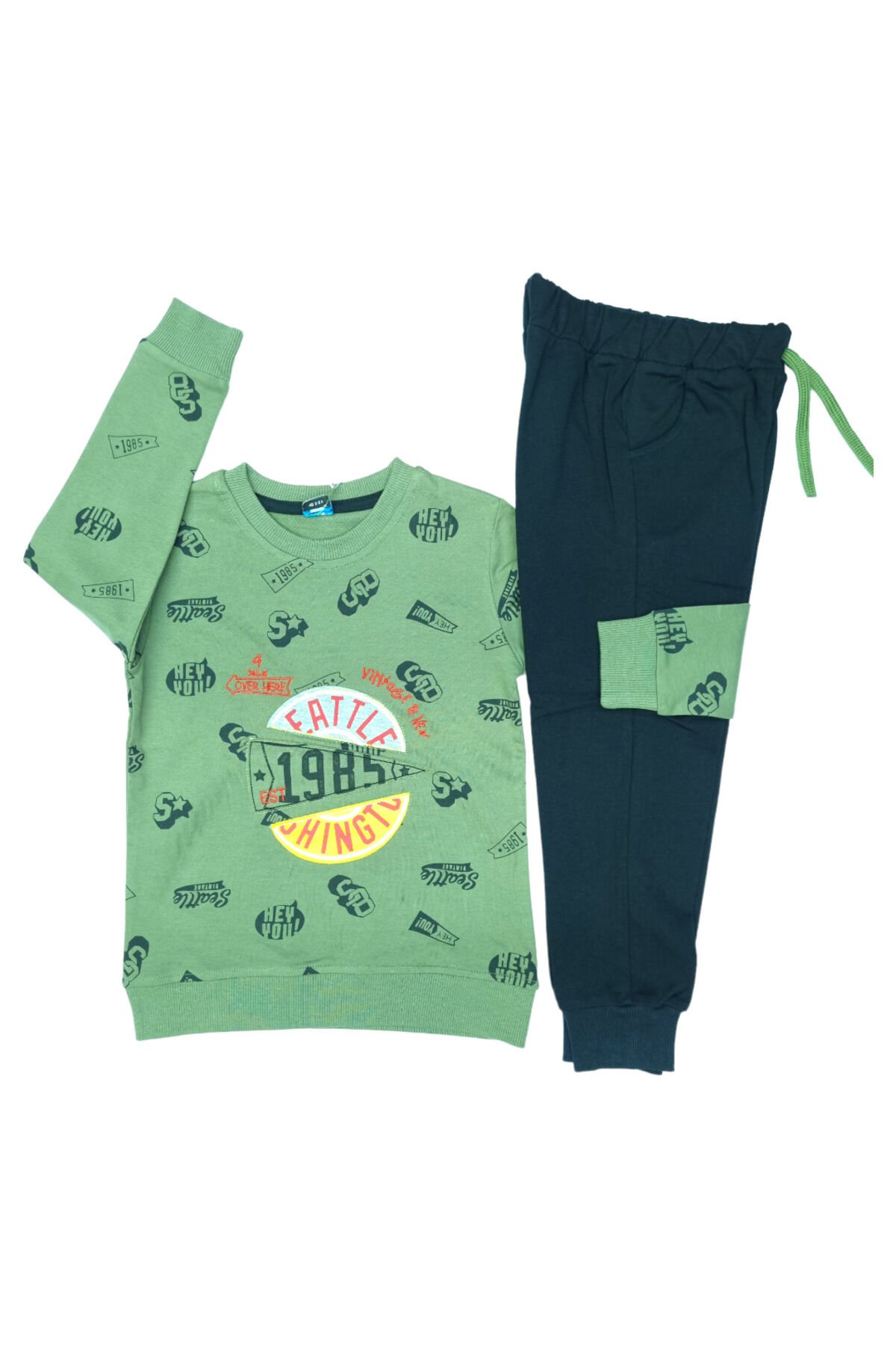 Pelops Erkek Çocuk Spor Eşofman Takım Haki - 5-6 Yaş
