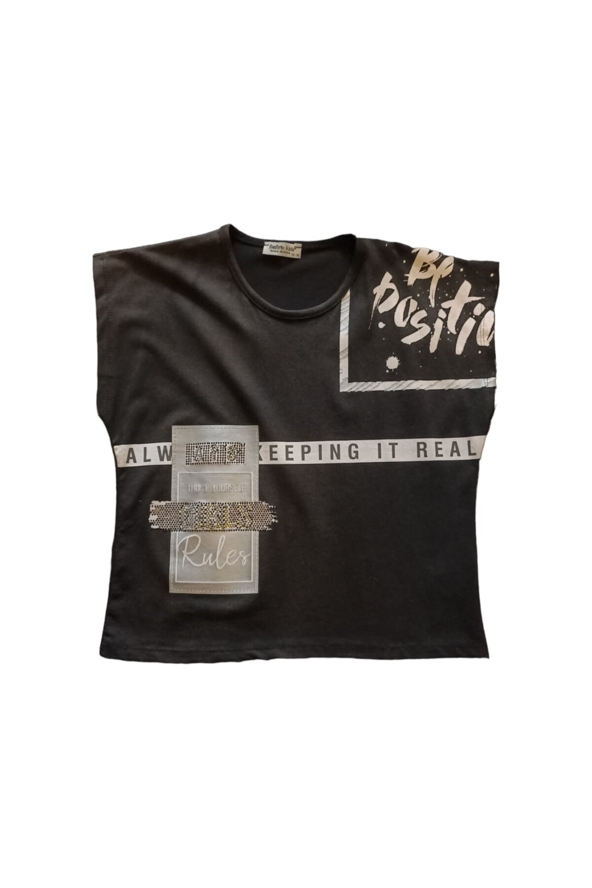 Zelish Genç Kız Fosforlu Girls Yazlık T-shirt Siyah - 15-16 Yaş