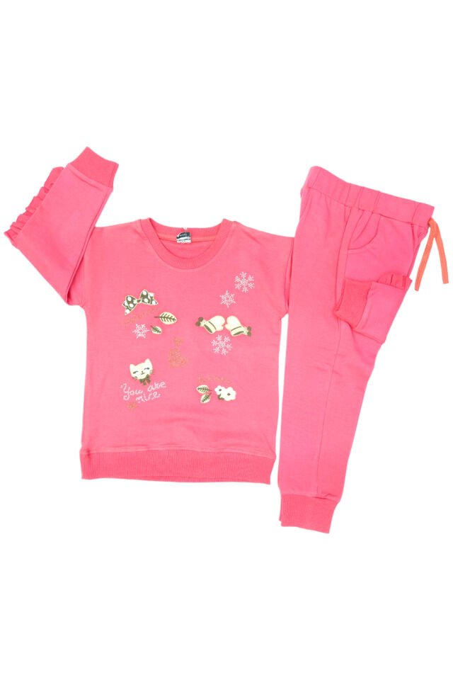 Pelops Kız Çocuk Spor Eşofman Takım Pembe - 5-6 Yaş