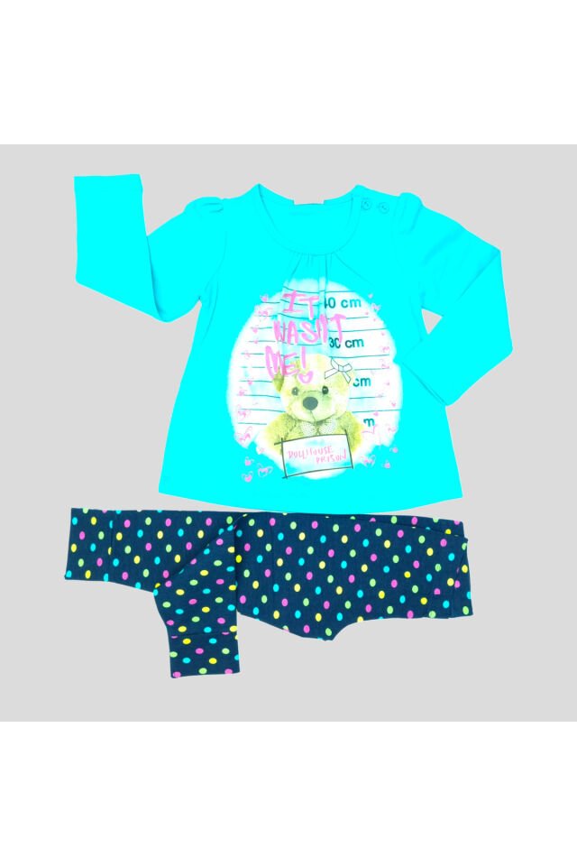 Breeze Kız Bebek Spor Taytlı Takım Su Yeşili - 3 Yaş