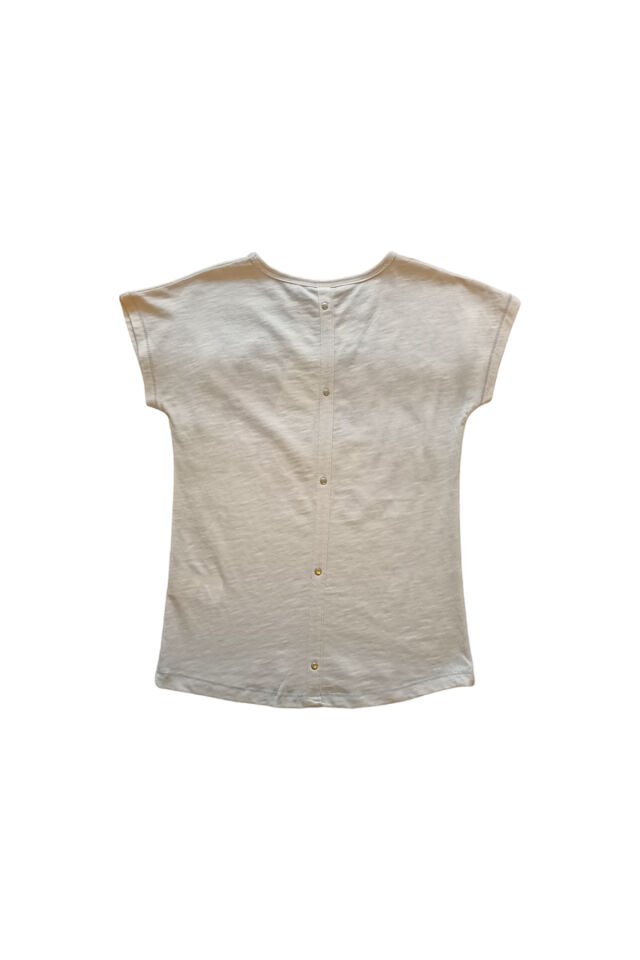 Njw Kız Çocuk Baskılı Yazlık T-shirt Bej - 9 Yaş