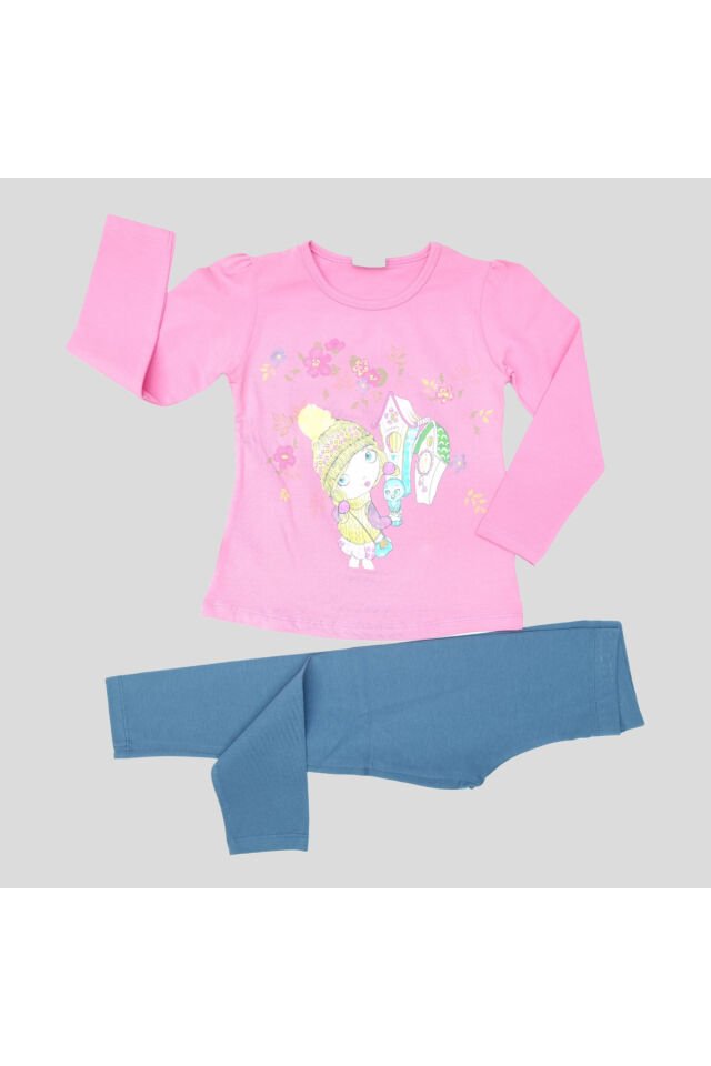 Breeze Kız Bebek Spor Taytlı Takım Pembe - 4 Yaş
