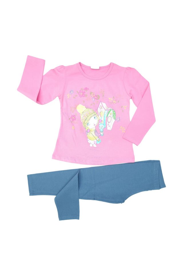 Breeze Kız Bebek Spor Taytlı Takım Pembe - 4 Yaş
