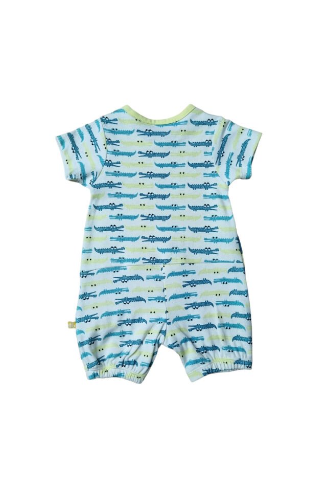 Bebetto Erkek Bebek Timsahlı Yazlık Tulum Sarı - 3-6 Ay