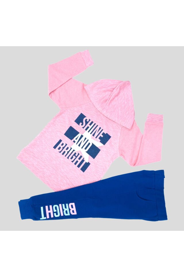 Pelops Kız Çocuk Spor Eşofman Takım Pembe - 7-8 Yaş