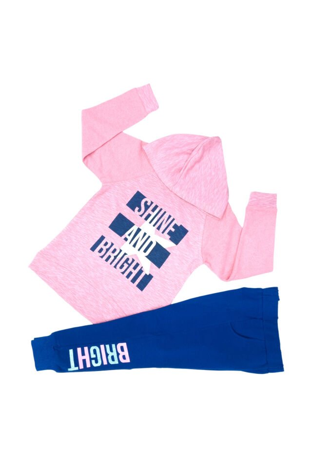 Pelops Kız Çocuk Spor Eşofman Takım Pembe - 7-8 Yaş