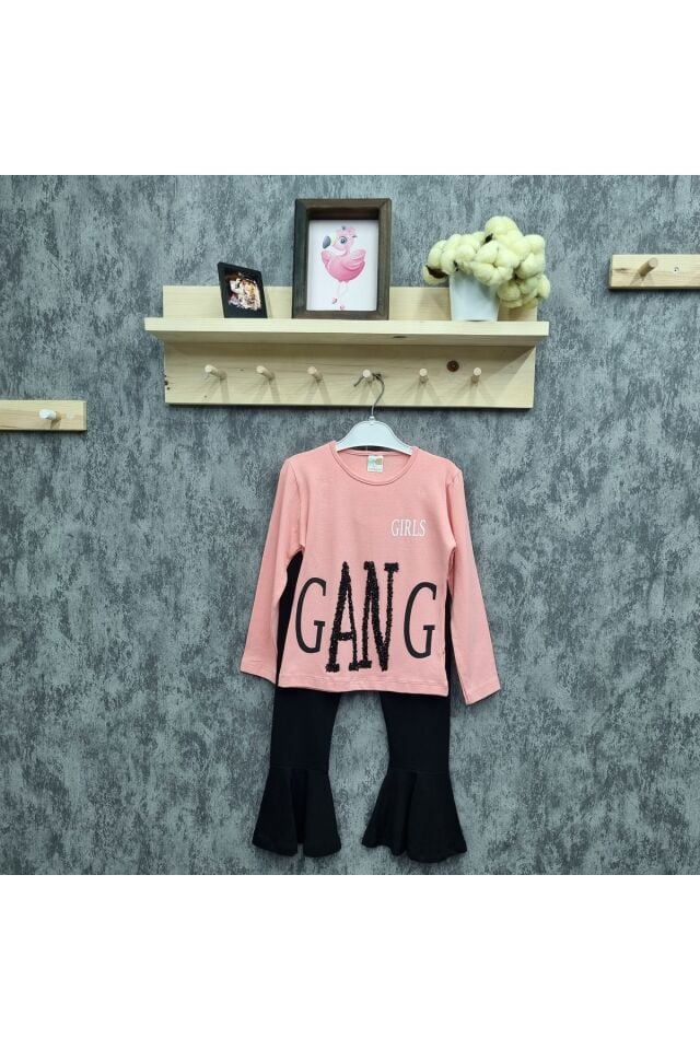 Popshops Kız Bebek Spor Taytlı Takım Pudra - 3-4 Yaş