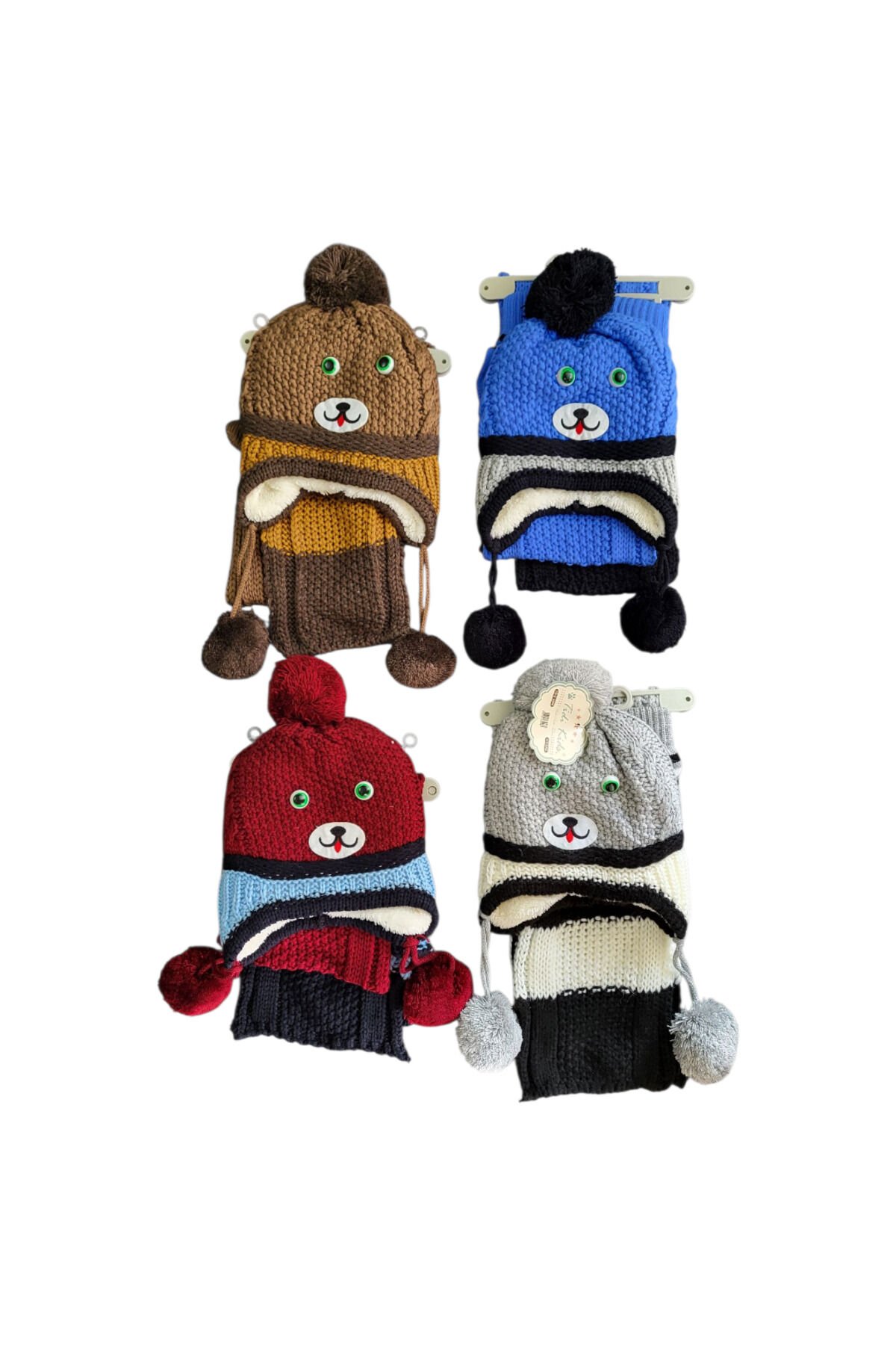 Dil Çıkaran Sevimli Köpek Atkı Bere Eldiven Seti