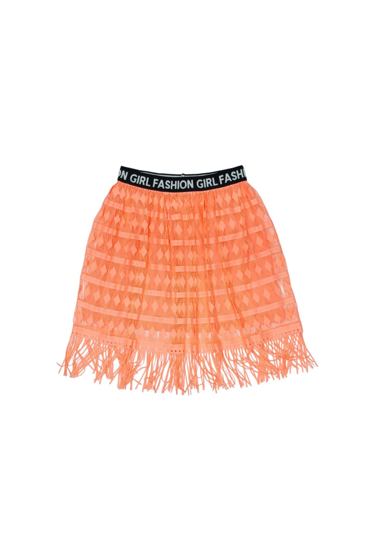 Dmb Genç Kız Fashion Girl Neon Saçaklı Yazlık Etek Pembe - 8-9 Yaş