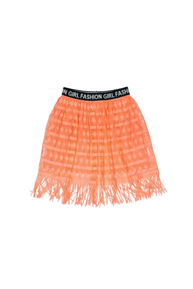 Dmb Genç Kız Fashion Girl Neon Saçaklı Yazlık Etek Pembe - 9-10 Yaş