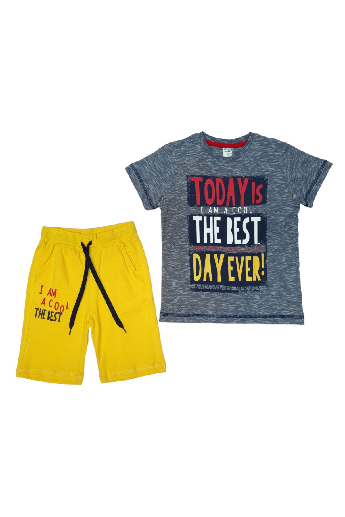 Dmb The Best Day Erkek Çocuk Şortlu Yazlık Takım Sarı - 6-7 Yaş