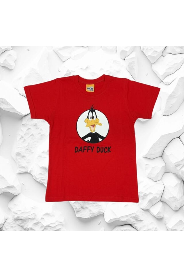 Rolypoly Daffy Duck Erkek Çocuk Şortlu Yazlık Takım Kırmızı - 6 Yaş