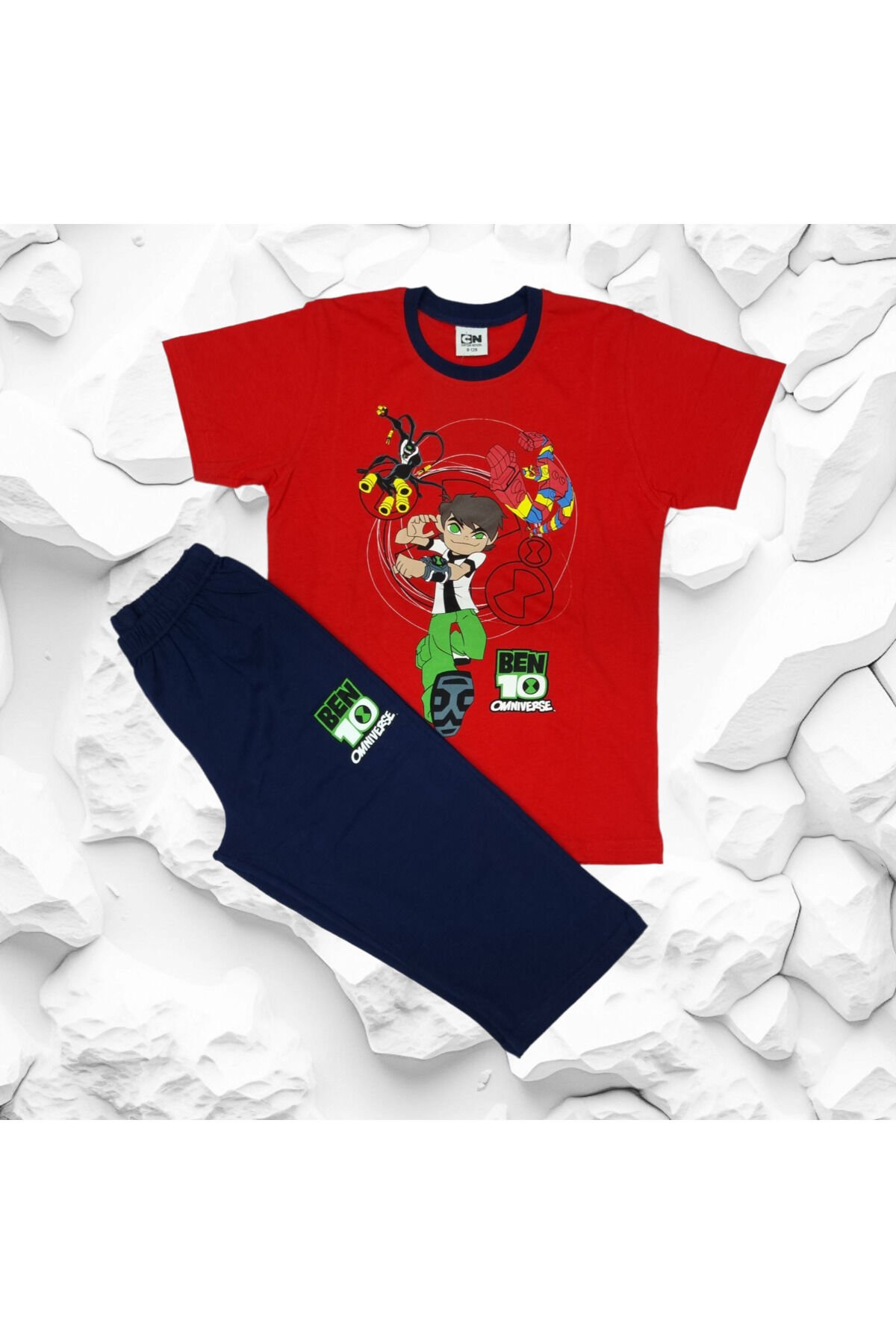 CN Ben 10 Omniverse Erkek Çocuk Şortlu Yazlık Takım Kırmızı - 6 Yaş