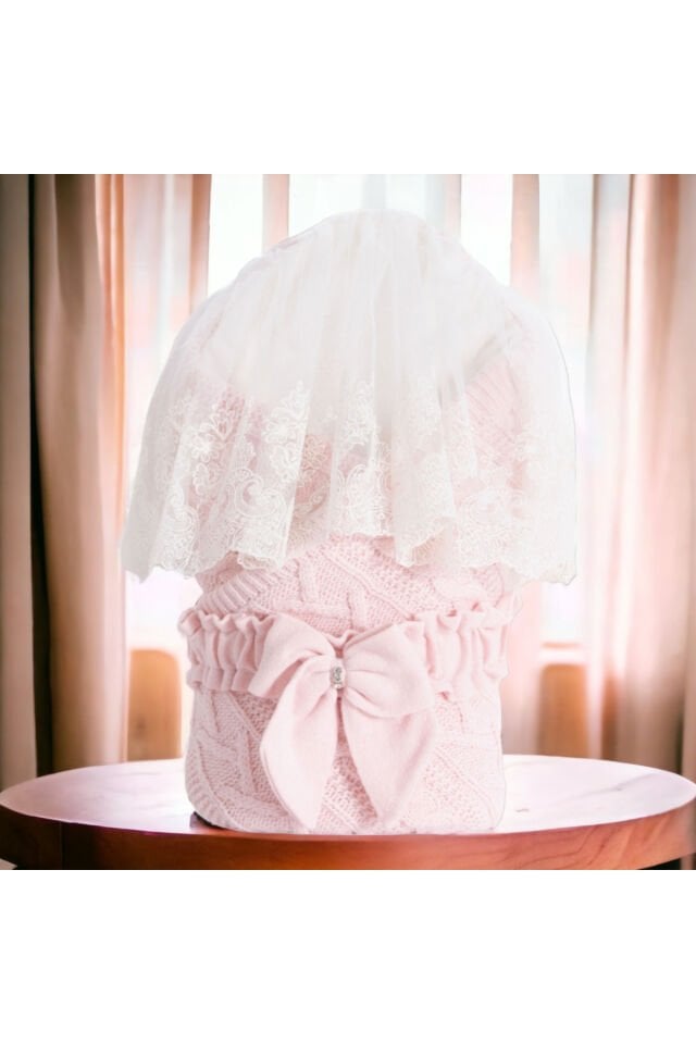 Nipperland Kız Bebek Saç Örgülü Tüllü Kundak Pembe