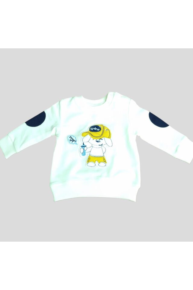 Pelops Erkek Bebek Spor Eşofman Takım Beyaz - 6-9 Ay