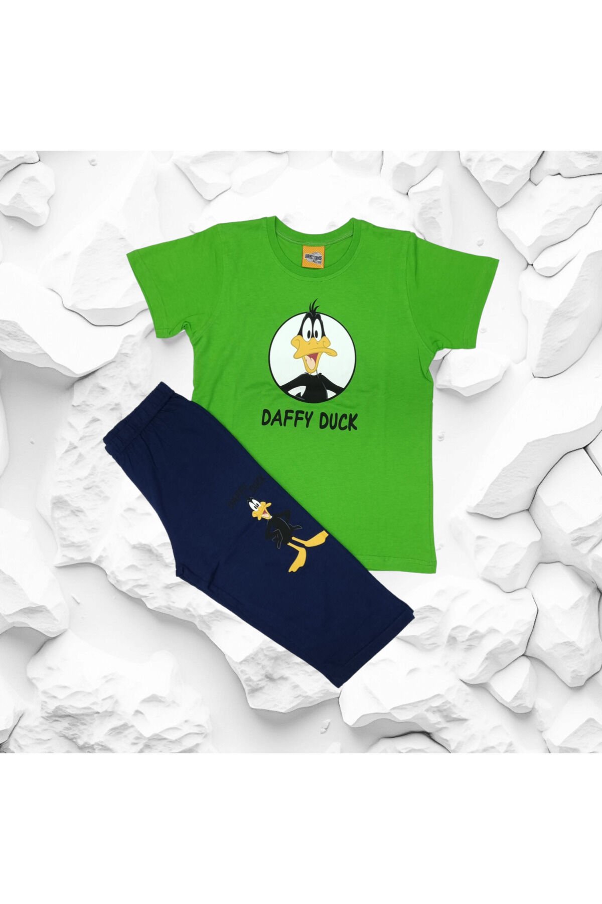 Looney Tunes Daffy Duck Erkek Çocuk Şortlu Yazlık Takım Açık Yeşil - 6 Yaş