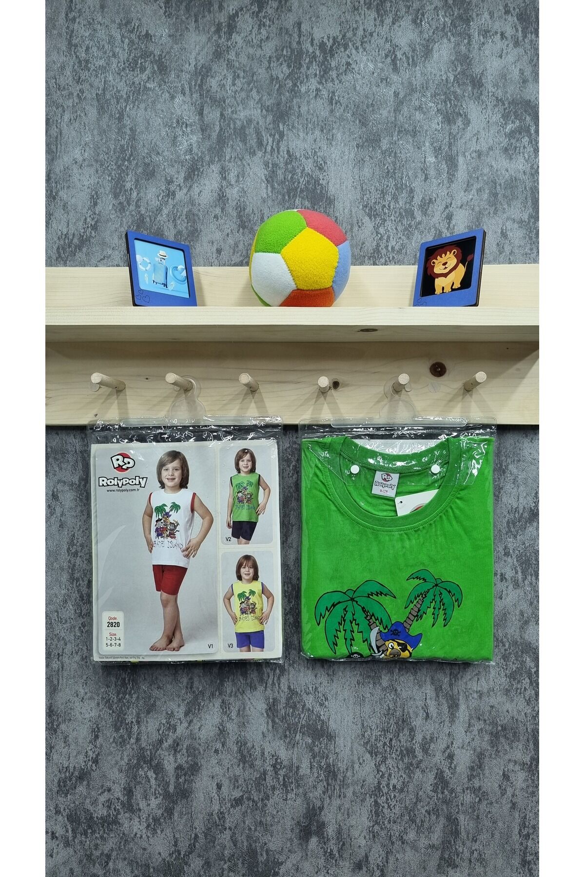 Rolypoly Korsanlar Adası Erkek Çocuk Şortlu Yazlık Takım Açık Yeşil - 8 Yaş